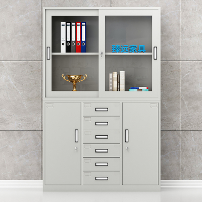 臻远 工厂存储柜资料柜 宽中六斗文件柜 高1800*宽1180*深390mm