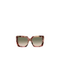 古驰(GUCCI)玳瑁色徽标细节方框太阳镜女款有色镜片时尚潮酷百搭