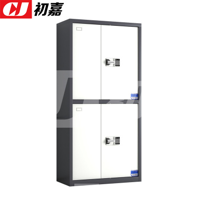 初嘉(CJ)钢制保密柜密码文件柜保密档案资料柜 灰白套色通双节智能密码锁