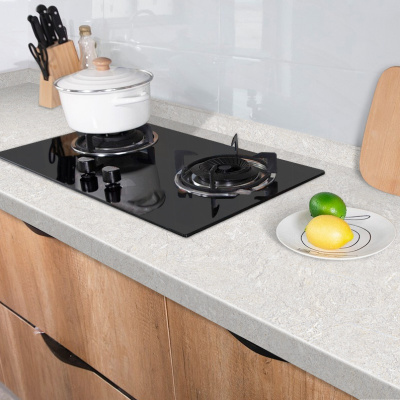 厨房贴纸防水防油柜灶台米魁耐高温仿石英石桌面大理石台面瓷砖翻新花石纹60厘米宽*5米长