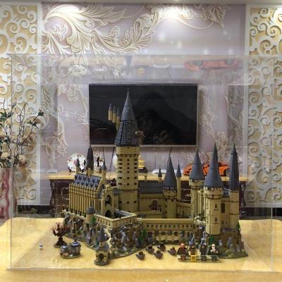 兼容乐高成人高难度哈利波特霍格沃茨城堡模型展示盒拼装积木玩具黑色底座防尘罩（不含城堡）3mm加厚顺丰