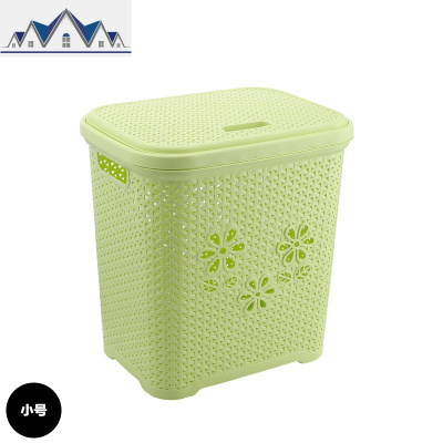 超大号方形塑料脏衣篮带盖洗衣脏衣服收纳筐脏衣篓玩具收纳篮 三维工匠