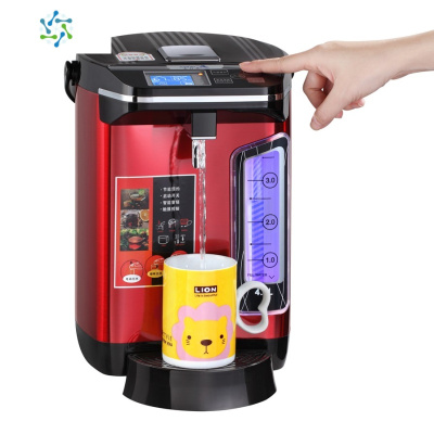 热水瓶家用智能全自动烧水保温电开水壶不锈钢大容量暖壶暖瓶56三维工匠银白色4.5送接水槽保温杯