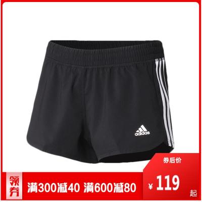 阿迪达斯女服运动短裤跑步训练健身透气休闲运动裤EC0475