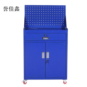 誉佳鑫工具柜加厚铁皮储物柜工厂车间用带抽屉汽修多功能收纳柜蓝色一斗小柜含轮子