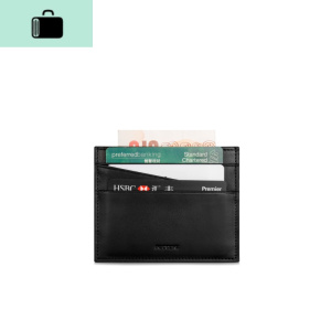 injoylife皮小钱包超薄 简约男女商务皮夹 个性时尚迷你卡包NEW LAKE 黑色-头层牛皮 黑色-头层牛皮