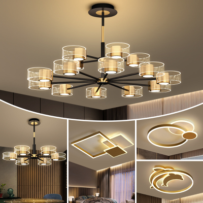 vvs美学灯 轻奢新款灯具北欧大气轻奢led吊灯家用别墅复式楼大气客厅