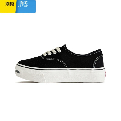 聚范国潮开口笑帆布鞋男生潮流百搭小众设计厚底增高经典滑板鞋男鞋子