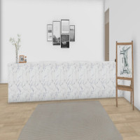 鹰利谨公司前台接待台办公吧台简约现代酒店咨询收银服务台鱼肚白岩板+灰木纹BT-58002