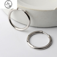 JiMi29mm 925银银大耳圈实心重工圆环圈圈耳环简约百搭冷淡风素圈耳饰