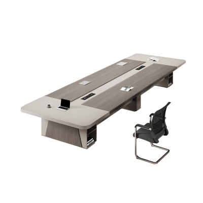 苏宁 质凡 简约现代会议室培训桌/ZF-HYZ042/8000*1800*750mm 含26椅