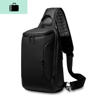 胸包男单肩斜挎包男士包包潮牌青年学生小背包多功能休闲斜跨男包NEW LAKE 典雅黑男士单肩包