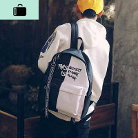 时尚潮流背包双肩包男初中学生书包男高中生女男生帆布韩版学生包NEW LAKE