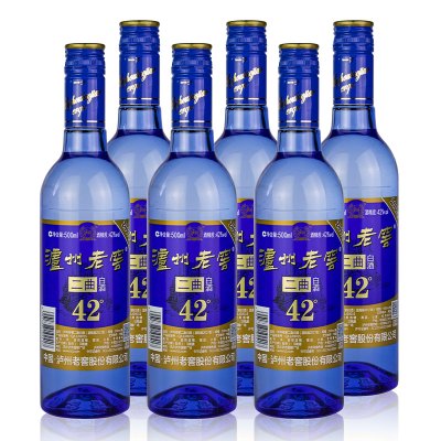 泸州老窖二曲42度蓝柔500ml*12瓶 浓香型白酒整箱