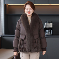 大毛领妈妈装洋气中老年人棉衣外套时尚简约棉服女中年装60岁50岁