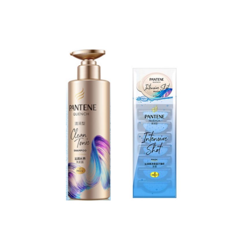 潘婷(PANTENE) 沁润水养洗发露-清润型300ml+沁润保湿子弹杯发膜-清润型(12mlX8) PT00-001