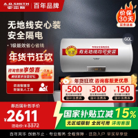 AO史密斯60升电热水器 无地线可安装 专利安全隔电 金圭内胆 速热节能 一键中温保温E60VDS 预约洗浴