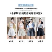 卡其开叉山本短裤女夏季2026新款高腰休闲宽松冰丝阔腿运动五分裤