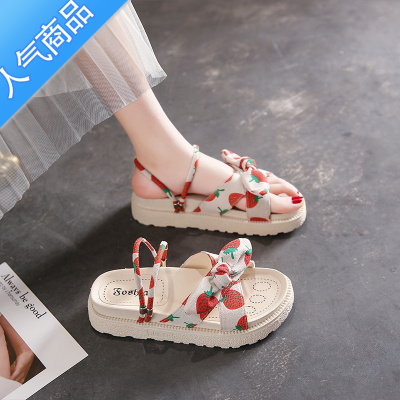 SUNTEK网红配裙子凉鞋女夏仙女风2023新款学生厚底罗马沙滩拖鞋女ins潮