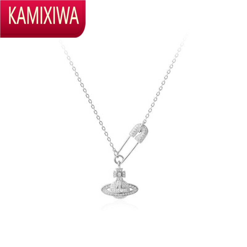 kamixiwa欧阳娜娜西太后土星别针项链女轻奢小众高级感满钻锁骨链叠戴