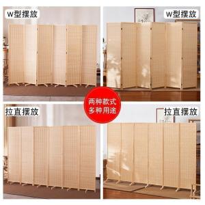BONJEAN现代简约竹编屏风隔断折叠推拉移动遮挡家用简易客厅卧室办公折屏