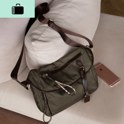 女包休闲女包防水尼龙布斜挎包时尚背包斜挎方包配皮女士单肩书包NEW LAKE女斜挎包