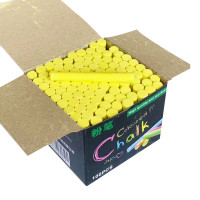 御杰黄色粉笔100支儿童涂鸦笔无尘粉笔绿板黑板报用笔老师学生专用粉笔