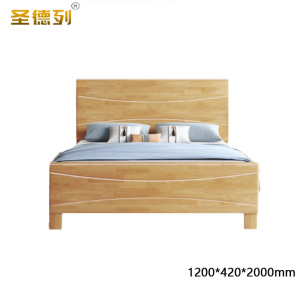 圣德列实木床弯线三块板床TM-812# 1200*420*2000mm