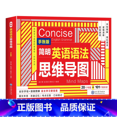 小学英语语法思维导图 小学通用 [正版]小学英语语法精讲精练思维导图 简明版手账版 小学生123456年级通用习题复习同