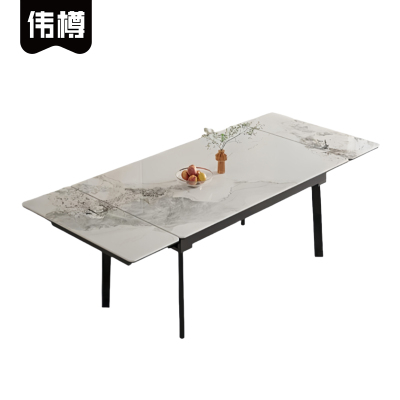 伟樽岩板餐桌1米可伸缩140*70*75cm张