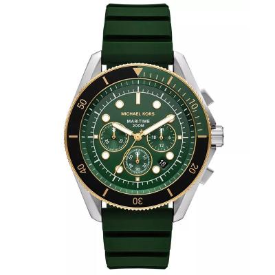 Michael Kors 男士运动防水绿面石英计时硅胶表mm潜水耐摔商务休闲