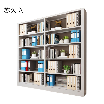 苏久立钢制书架置物架图书馆单双面书店阅览室货架档案架资料架单面一列二
