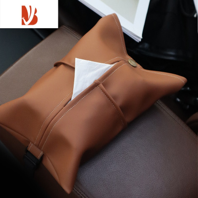 三维工匠车载纸巾盒汽车用创意车内装饰品抽纸盒车内扶手箱高级感纸抽盒 棕咖-车载款