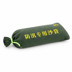 ZKH/震坤行 抽绳款帆布防汛沙袋 SS-SD2550 250×500mm 深绿色 帆布密度3×3 不含沙 个
