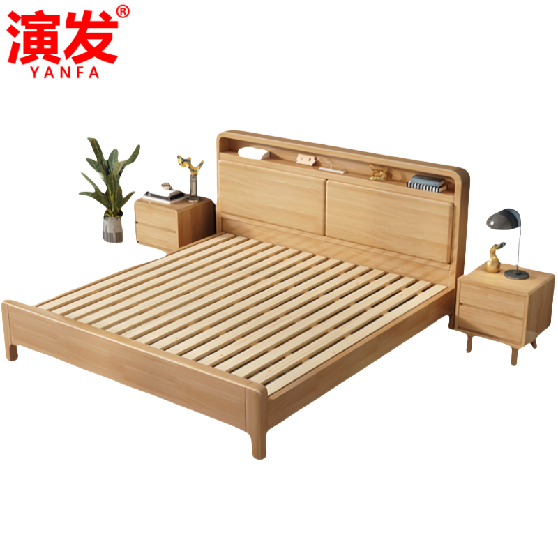 演发 北欧实木床 180*200cm 张