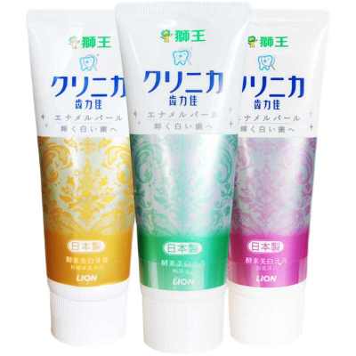 日本进口狮王齿力佳酵素美白牙膏130g清新口气清洁黄牙垢洁白固齿