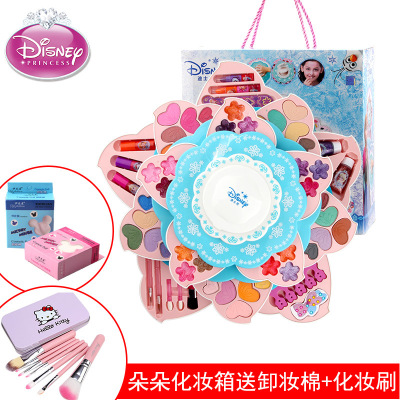 冰雪奇缘2爱莎儿童化妆品公主彩妆盒套装女孩玩具圣诞冰雪花儿朵朵送化妆刷+卸妆棉