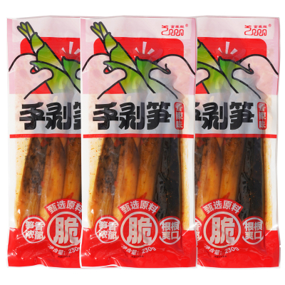 富春龙即食手剥笋230g*3袋装 香辣味 鲜嫩多汁脆爽可口