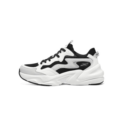 Skechers/斯凯奇女鞋新款熊猫鞋轻质缓震透气运动休闲鞋117366-WBK ZP