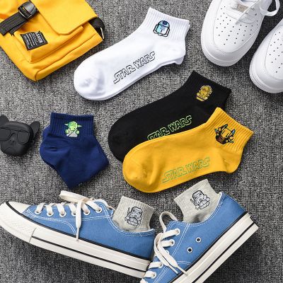 袜子男夏季薄款嘻哈短袜夏天百搭潮流卡通船袜男士袜子吸汗透气袜串得起