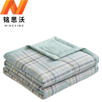 铭思沃夏凉被180x200cm条 绿格