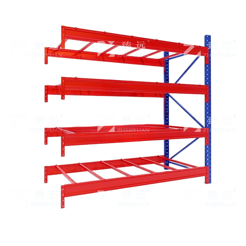臻远 ZY4121527 重型货架仓储高位货架单层称重1000kg 蓝橘色副架4层