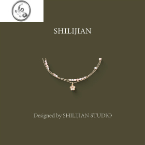 JiMi十里间[故事里的小花]甜美可爱淡水珍珠贝母花花项链清新锁骨链 淡水珍珠