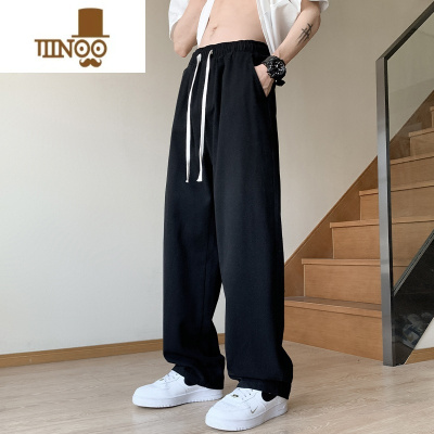 YANXU直筒休闲裤男士夏季薄款宽松运动裤子美式男生阔腿青少年长裤