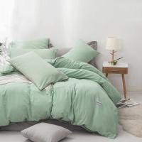 美帮汇全棉水洗棉四件套北欧简约全棉套件床单三件套果冻Y