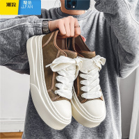 聚范帆布男鞋夏季透气潮流百搭休闲丑萌大头板鞋厚底增高布鞋