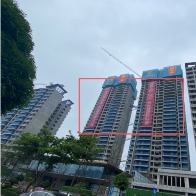 锦绣里商业街广告画面 吊车高空作业安装/单位:㎡