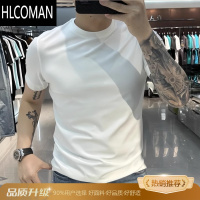HLCOMAN2025潮牌t恤男夏季cleanfit短袖小领口正肩半袖男士体恤