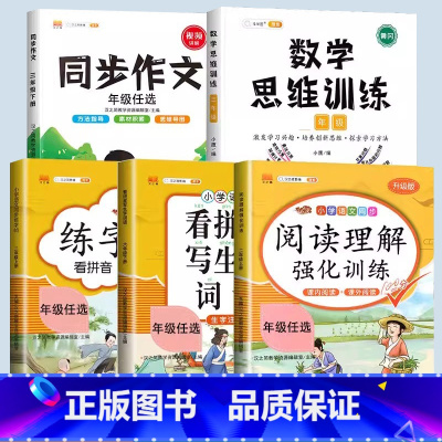 [语数两手抓]语文专项+作文+数学思维 五年级上 [正版]小学语文专项训练一年级练习册全套看拼音写词语二年级上册三四五六