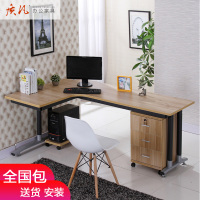 质凡家具钢木简易L单人拐角书桌台式转角办公桌学习电脑桌子家用定制